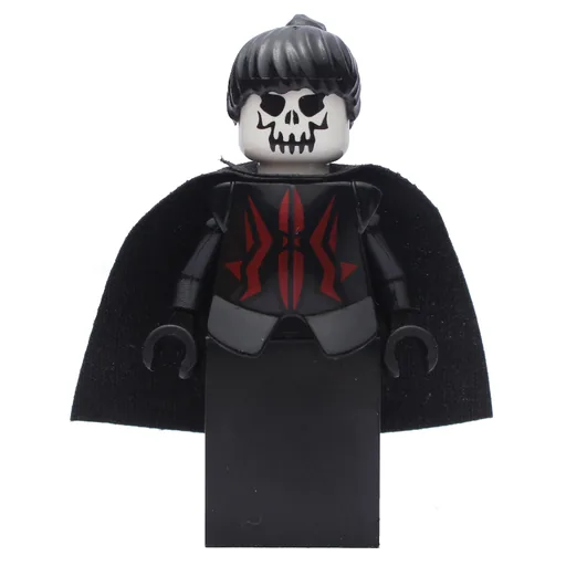 Queen (Skull Head, Black Dress, Black Cape, Black Hair)