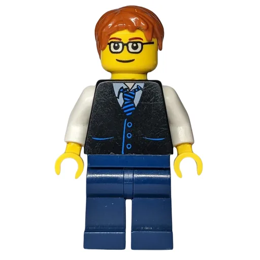 Black Torso (Dark Blue Legs, Dark Orange Hair - Squared Glasses)