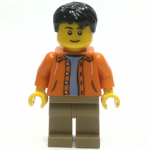 Orange Torso (Dark Tan Legs, Black Hair)
