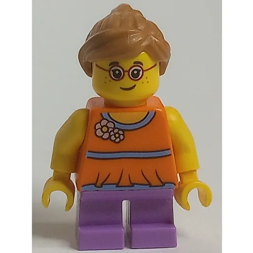 Kid (Orange Torso, Medium Lavender Legs, Medium Nougat Hair)