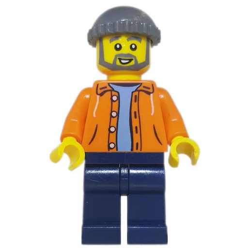 Orange Torso (Dark Blue Legs, Dark BLuish Grey Cap)