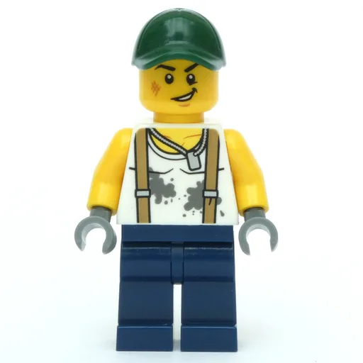 White Torso (Dark Blue Legs, Dark Green Cap)
