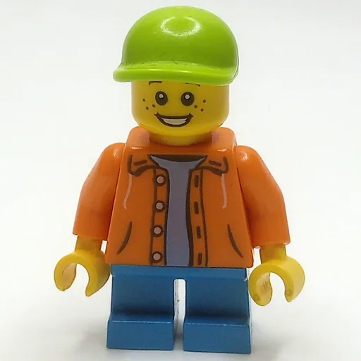 Kid (Orange Torso, Dark Azure Legs, Lime Cap)