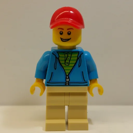 Dark Azure Torso (Tan Legs, Red Cap)