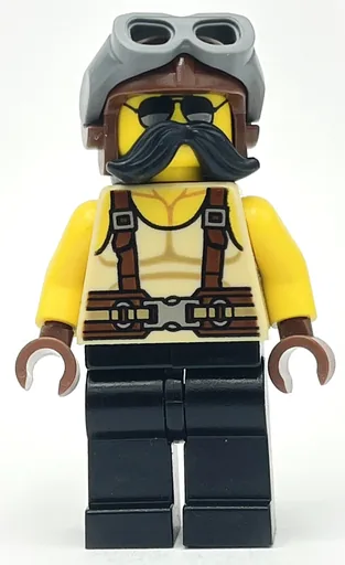 Tan Torso (Black Legs, Pilot Cap, Moustache)