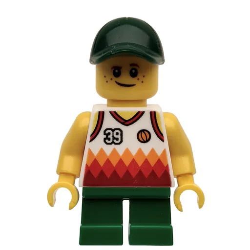 Kid (White Torso, Green Legs, Dark Green Cap)
