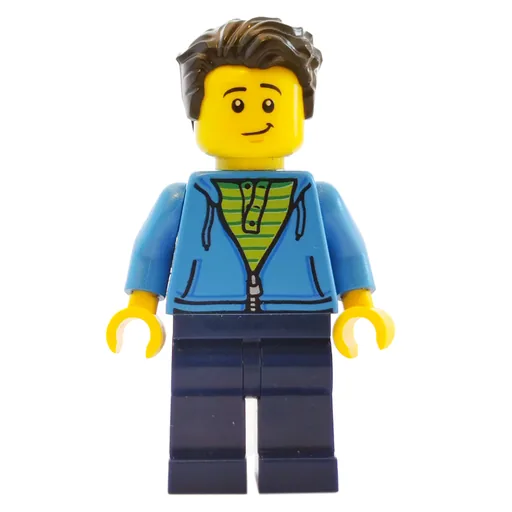 Dark Azure Torso (Dark Blue Legs, Dark Brown Hair)