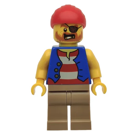 Pirate (Blue Torso, Dark Tan Legs, Red Cap)
