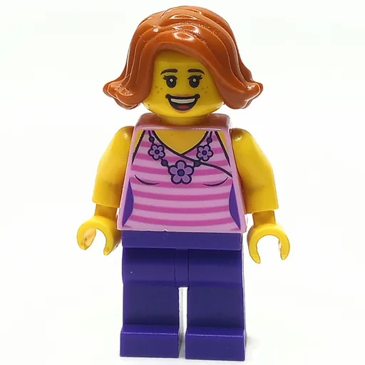 Bright Pink Torso (Dark Purple Legs, Dark Orange Hair)