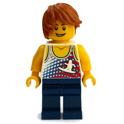 White Torso (Dark BLue Legs, Dark Orange Hair)