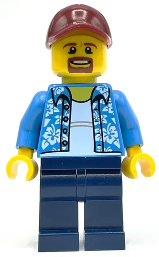 Dark Azure Torso (Dark Blue Legs, Dark Red Cap)
