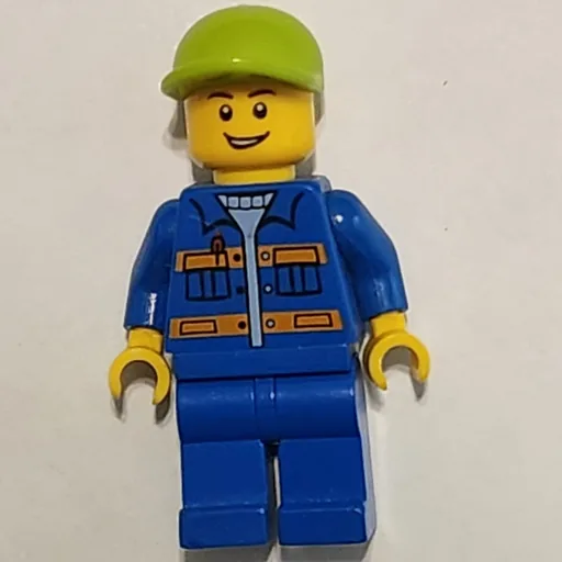 Worker (Blue Torso, Blue Legs, Lime Cap)