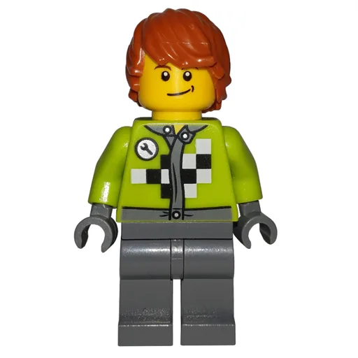 Lime Torso (Dark Bluish Grey Legs, Dark Orange Hair)
