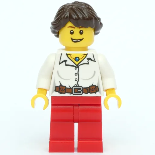 White Torso (Red Legs, Dark Brown Hair)