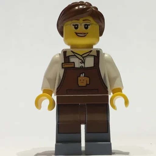 Barista (Woman, White Torso, Reddish Brown Apron, Reddish Brown Hair, Glasses)