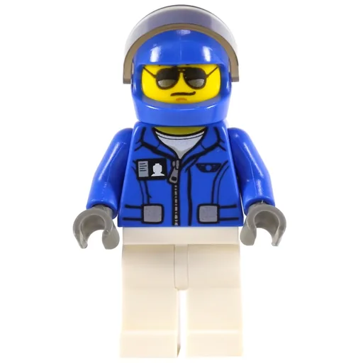 Pilot (Blue Jacket, White Legs, Blue Helmet with Visor, Sunglasses)