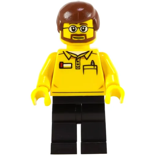 LEGO Store Employee (LEGO Logo on Back, Reddish Brown Hair, Beard and Glasses)