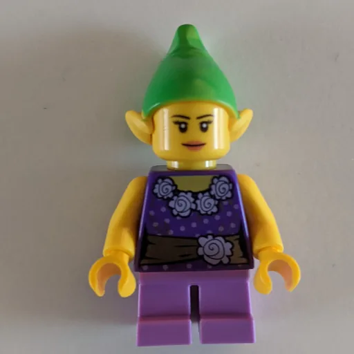 Elf (Dark Purple Torso, Medium Lavender Legs, Green Hat)