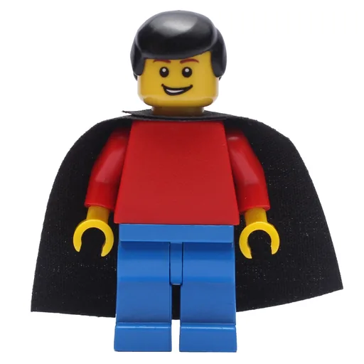 Red Torso (Blue Legs, Black Hair, Black Cape)