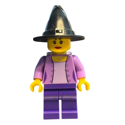 Medium LAvender Torso (Dark Purple Legs, Black Witch Hat)