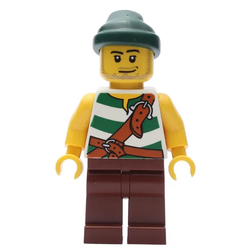 Pirate (White/Green Vest, Reddish Brown Legs, Dark Green Bandana)