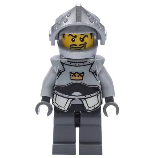 Knight (Crown Symbol, Pearl Grey Breastplate, Dark Bluish Grey legs)