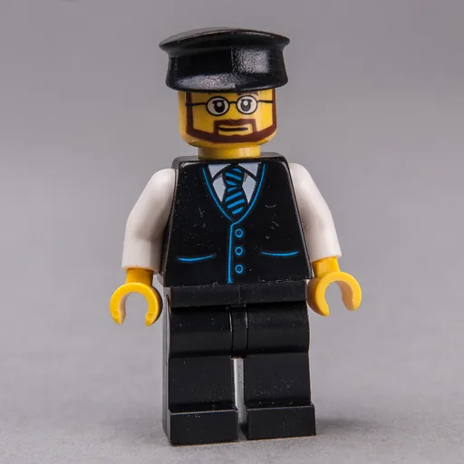 Man (Black Vest and Tie, Black Legs, Black Hat, Beard and Glasses)