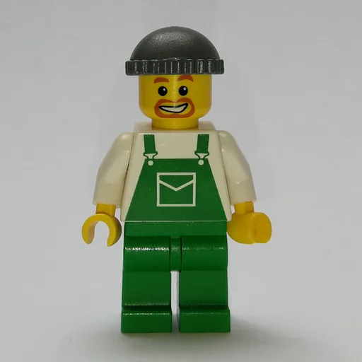 Man (Green Overalls, Dark Bluish Gray Hat, Goatee Beard)