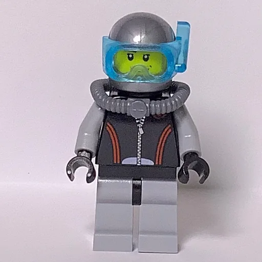 Diver (Black and Gray Wetsuit, Helmet with Mask, Airtank, Stubble)
