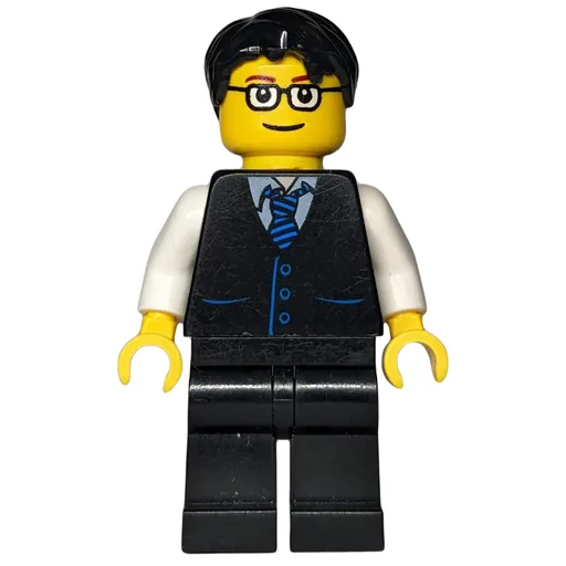 Man (Black Vest and Tie, Black Legs, Black Hair, Glasses)