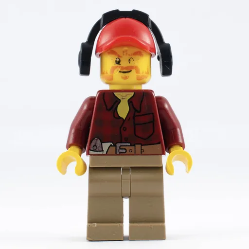 Lumberjack (Dark Red Flannel Shirt, Red Cap with Ear Defenders, Beard)