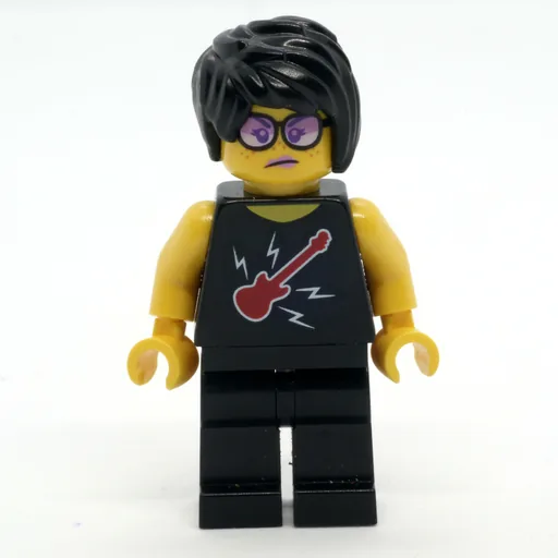 Woman (Black Top with Guitar, Black Legs, Black Hair)