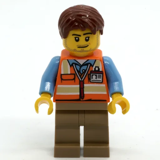 Ground Crew (Orange Safety Vest, Dark Tan Legs, Reddish Brown Hair)
