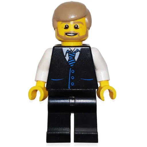 Man (Black Vest with Tie, Dark Tan Hair, Beard)