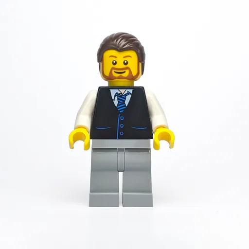 Man (Black Vest with Tie, Dark Brown Hair, Beard)