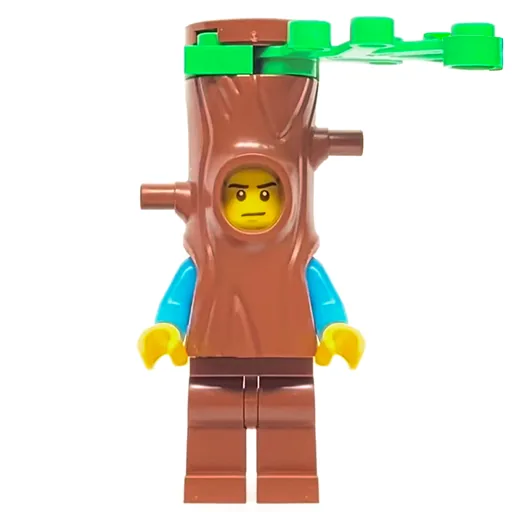 Man (Dark Tan Vest, Tree Costume with Branch)