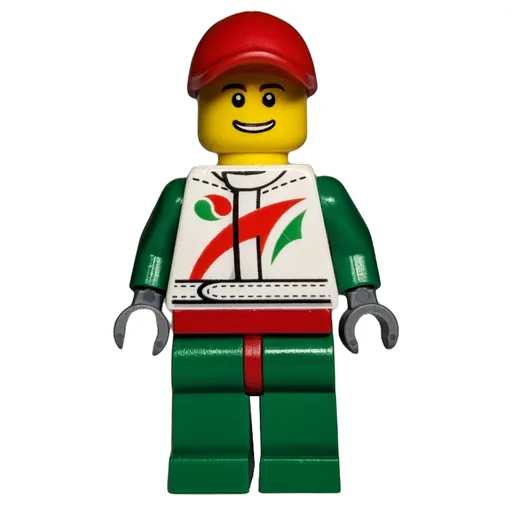 Racer (White and Green Jumpsuit with Octan Logo, Red Cap)