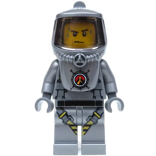 Volcano Explorer (Man, Flat Silver Hazmat Suit)