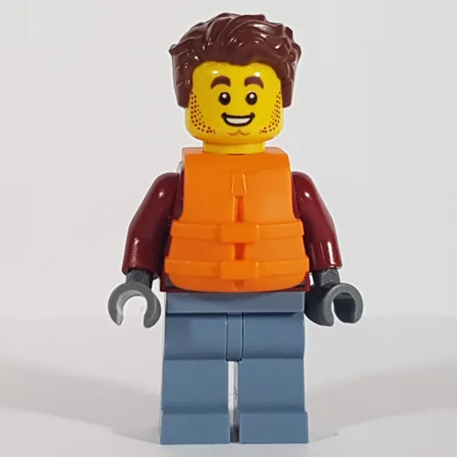 Harl Hubbs (Dark Red Jacket, Sand Blue Legs, Reddish Brown Hair, Orange Life Vest)