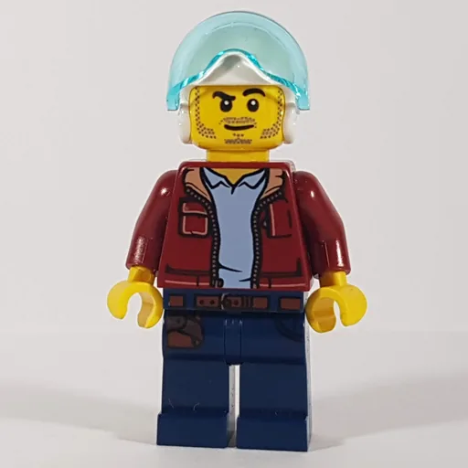 Marine Explorer (Open Dark Red Jacket, Dark Blue Legs, White Helmet with Visor, Stubble)