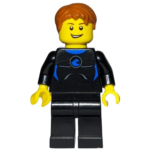 Man (Black Wetsuit, Dark Orange Hair, Yellow Life Vest)