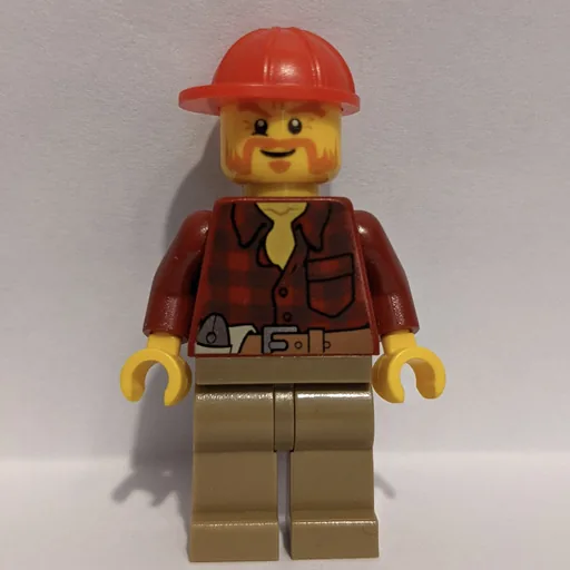 Lumberjack (Dark Red Flannel Shirt, Red Cap, Beard)