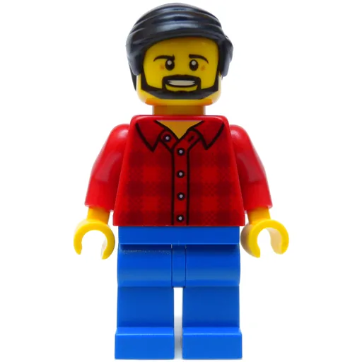 Man (Red Flannel Shirt, Blue Legs, Black Hair, Beard)