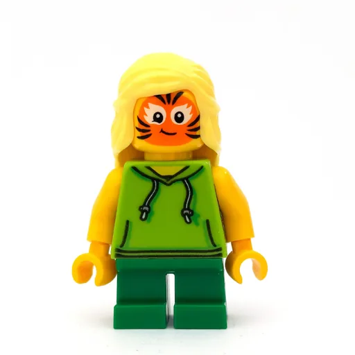 Girl (Lime Hoodie, Short Green Legs, Tiger Facepaint)