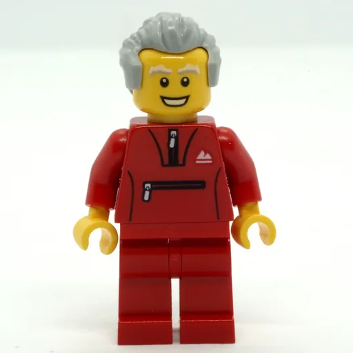 Man (Red Jogging Suit, Light Bluish Gray Hair)