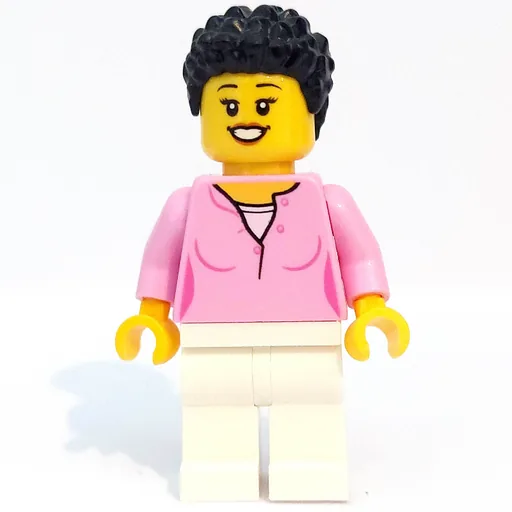Woman (Bright Pink Top, White Legs, Black Hair)
