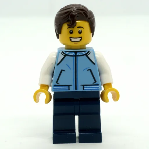 Man (Medium Blue Jacket, Dark Blue Legs, Dark Brown Hair)