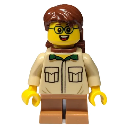 Boy (Tan Shirt, Short Medium Nougat Legs, Reddish Brown Hair, Backpack, Glasses)