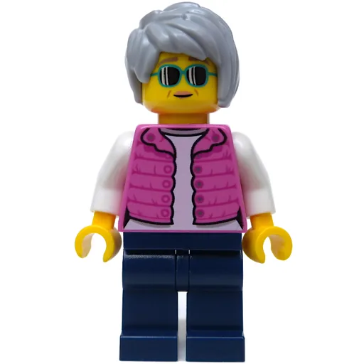 Woman (Dark Pink Jacket, Dark Blue Legs, Light Bluish Gray Hair)