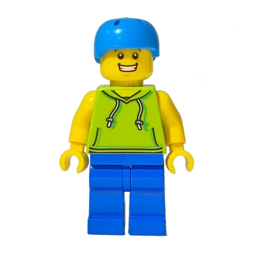 Man (Lime Hoodie, Blue Legs, Dark Azure Helmet)